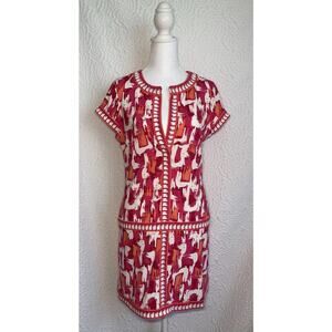 BCBG Max Azria NWT Women's PINK retro print mini Dress Size Small